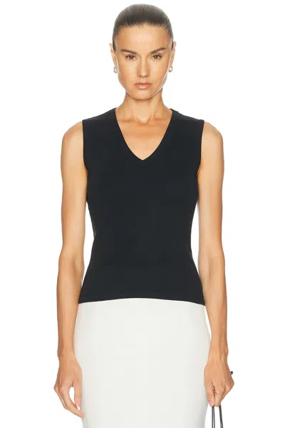 Leset Nando Sleeveless V-neck Tank Top In Black