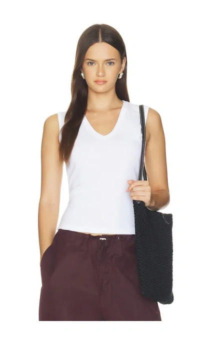 Leset Nando Sleeveless V-neck Tank Top In White