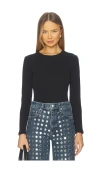 Leset Black Nando Slim Fit Long Sleeve T-shirt In Black
