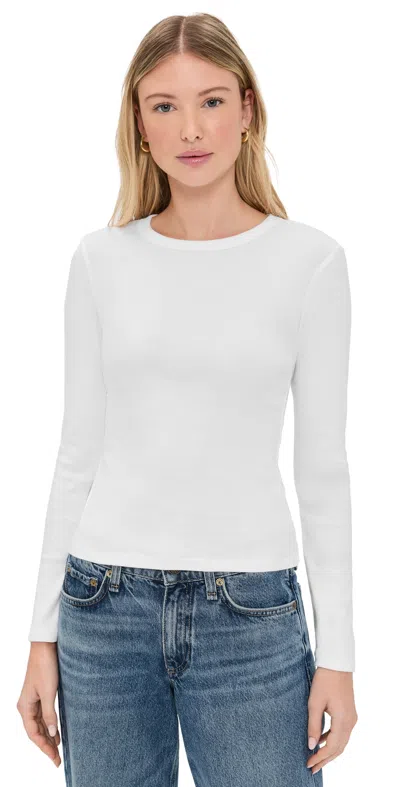 Leset Kelly Ribbed Stretch-cotton Jersey Top In White