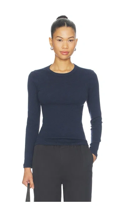 Leset Nando Slim Fit Long Sleeve Top In Navy