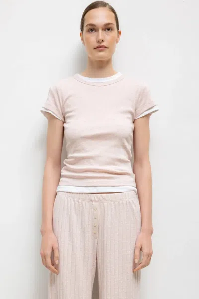 Leset Nando Slim Fit Tee In Pink