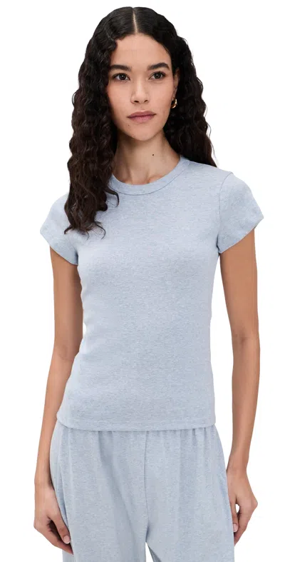 Leset Nando Slim Fit Tee Ciel Melange In Blue