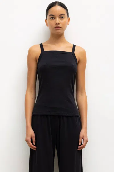 Leset Nando Square Neck Tank In Black