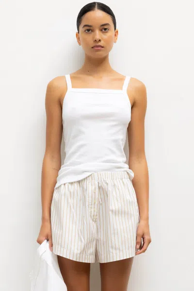 Leset Nando Square Neck Tank In White