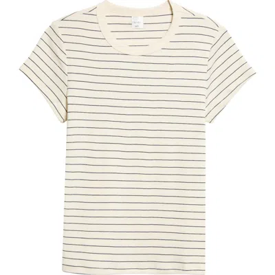 Leset Nando Stripe Cotton T-shirt In White