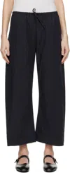 Leset Yoshi Stripe Crop Drawstring Pant In Nuit