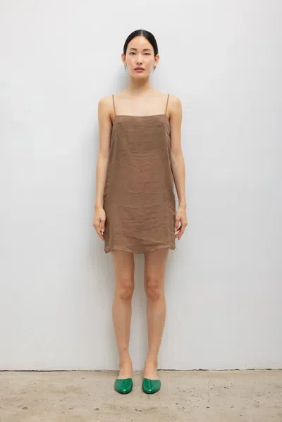Leset Niko Cami Mini Dress In Brown