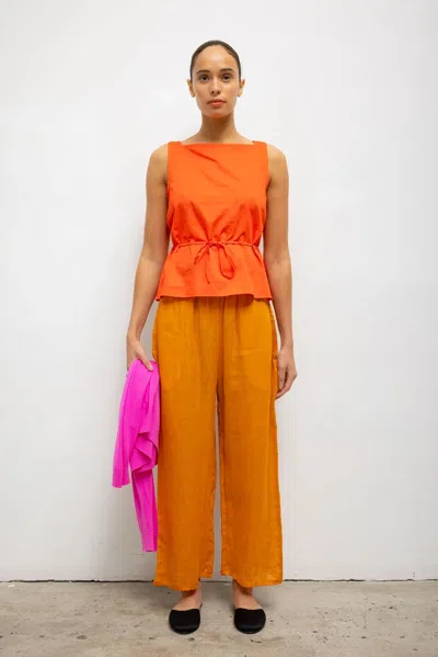 Leset Niko Crop Pocket Pant In Orange