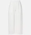 Leset Niko Ramie Cropped Barrel-leg Pants In White