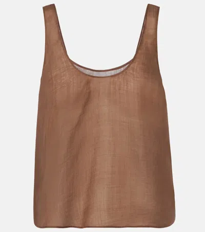 Leset Niko Ramie Tank Top In Brown