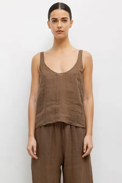 Leset Niko Scoop Tank In Brown