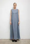 Leset Niko Sleeveless Chiffon Maxi Dress In Blue
