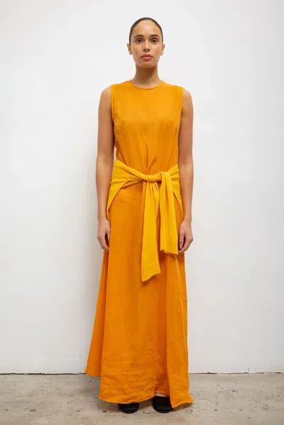 Leset Niko Sleeveless Crew Maxi In Orange