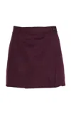 Leset Noah Wool-cashmere Mini Wrap Skirt In Purple