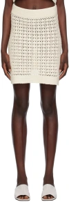 Leset Womens Creme Lucy High-rise Semi-sheer Regular-fit Cotton-crochet Mini Skirt In Creme