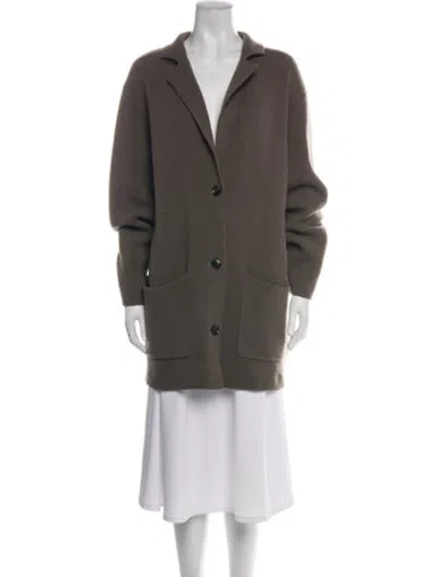 Pre-owned Leset Open Front Sweater In Brown