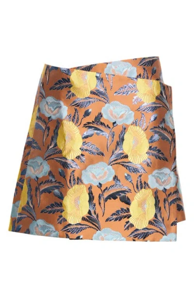 Leset Pam Wrap Miniskirt In Blue