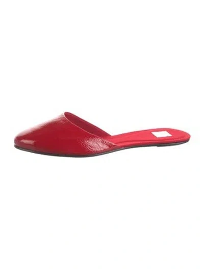 Pre-owned Leset Patent Leather Mules In Red