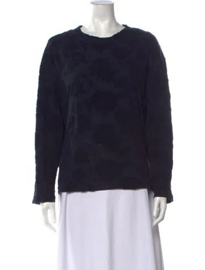 Pre-owned Leset Patterned Crew Neck Sweater In Blue
