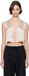 Leset Pink Barb Tie Top In Sakura