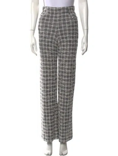 Pre-owned Leset Plaid Print Wide Leg Pants In Blue