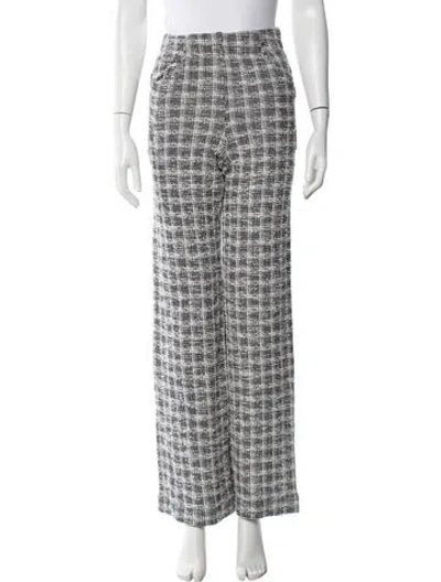 Pre-owned Leset Plaid Print Wide Leg Pants W/ Tags In Blue
