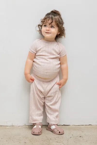 Leset Pointelle Bebe Pant In Pink