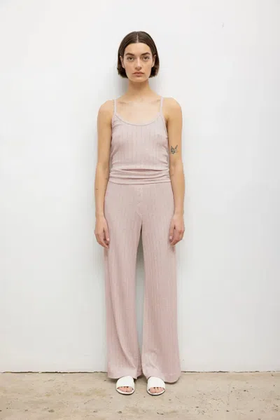 Leset Pointelle Boxer Pant In Pink