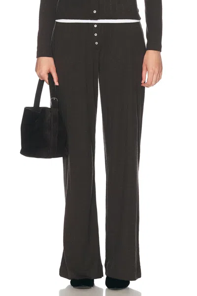 Leset Pointelle Boxer Pant In Brown