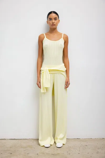 Leset Pointelle Boxer Pant In Canary