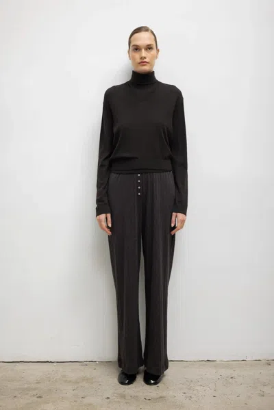 Leset Pointelle Boxer Pant In Black