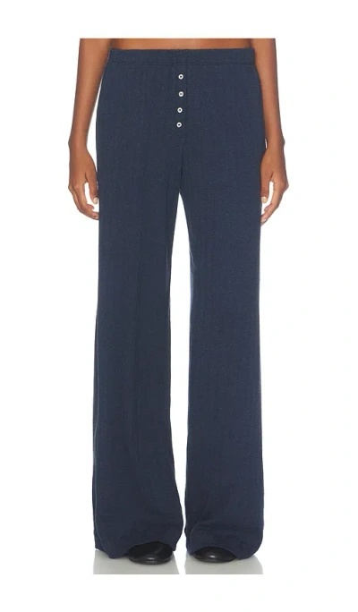 Leset Pointelle Boxer Pant In Navy