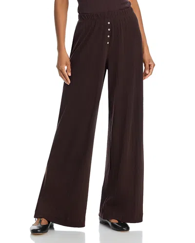 Leset Pointelle Boxer Pant In Chocolate