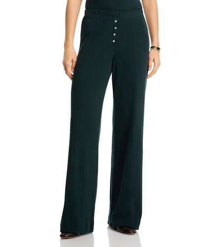 Leset Pointelle Boxer Pants In Green