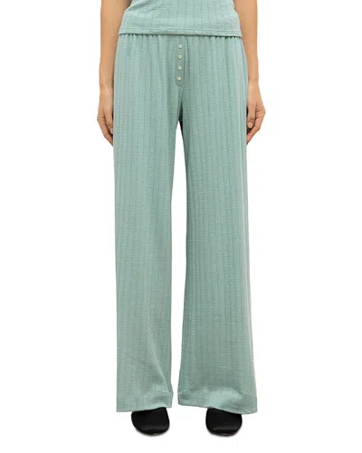 Leset Pointelle Boxer Pants In Green