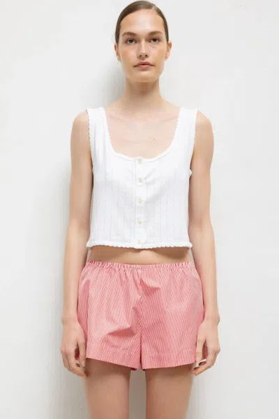 Leset Pointelle Button Down Tank In Multi