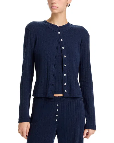 Leset Pointelle Classic Cardigan Ii In Blue