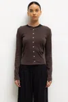 Leset Pointelle Classic Crew Cardigan In Multi