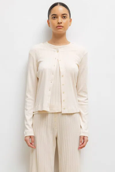 LESET POINTELLE CLASSIC CREW CARDIGAN