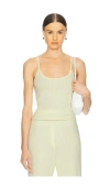 Leset Pointelle Classic Tank Top In Canary