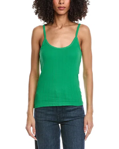 Leset Pointelle Classic Tank Top In Green