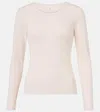Leset Pointelle Cotton T-shirt In Pink