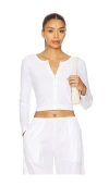 Leset Womens White Slim Cotton-pointelle Cardigan