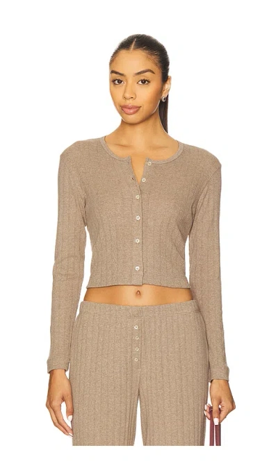 Leset Pointelle Crop Cardigan In Multi
