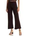 Leset Pointelle Cropped Wide Leg Pants In Brown