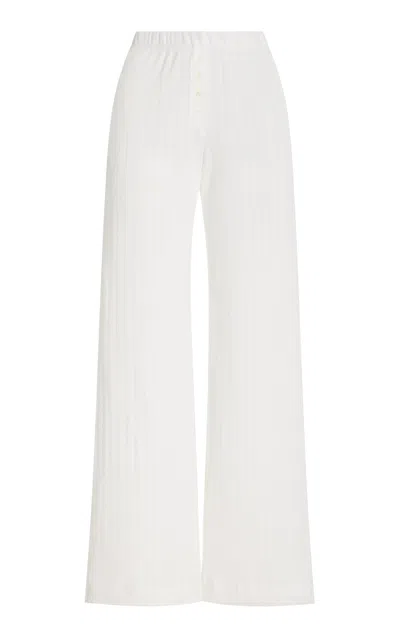 Leset Pointelle Boxer Pant In White