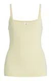 Leset Pointelle-knit Cotton Tank Top