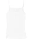 Leset Cotton Pointelle Scalloped Tank Top In White