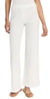 Leset Boxer Pointelle-knit Cotton Pants In White